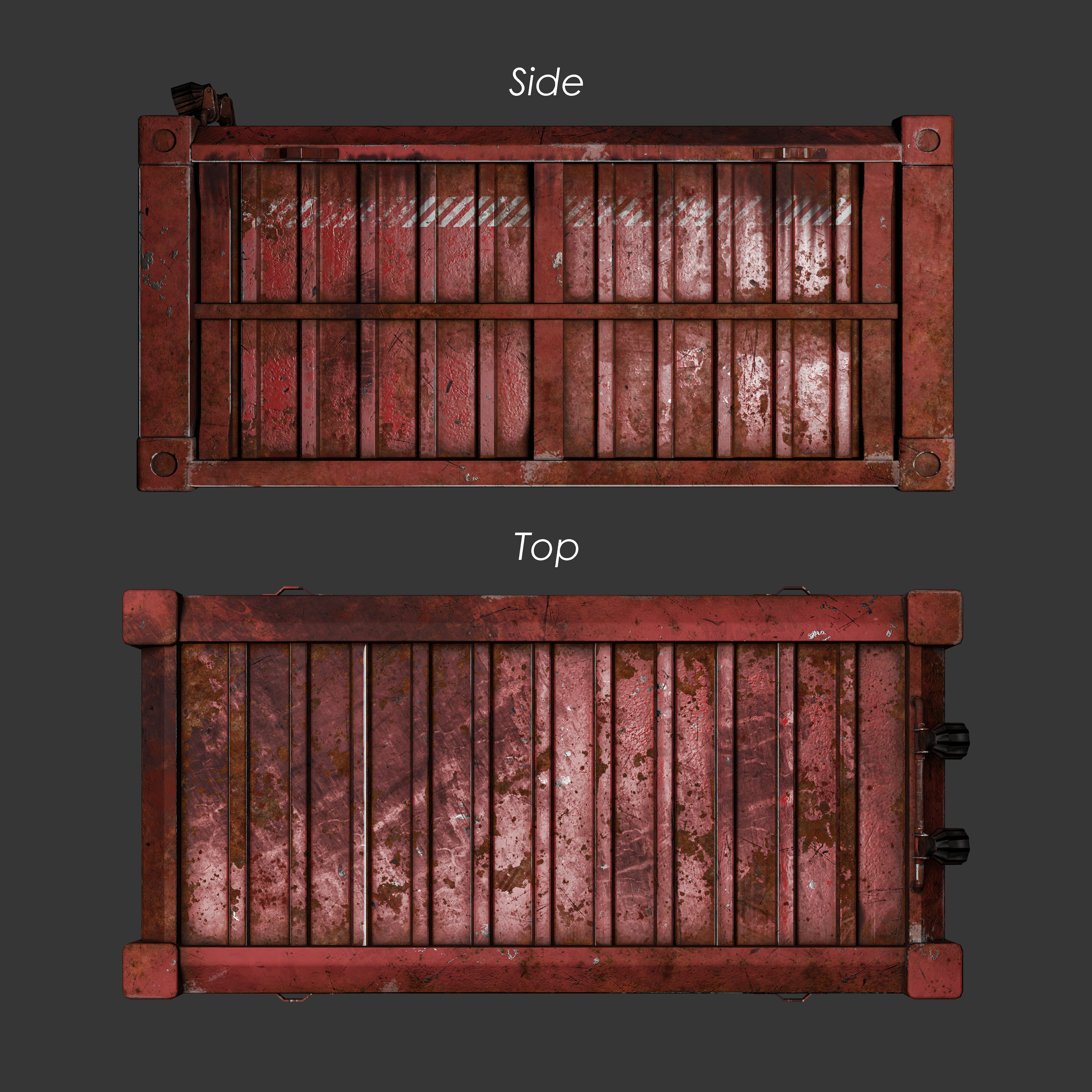 Rusty Shipping Container Low-poly 3D model_3