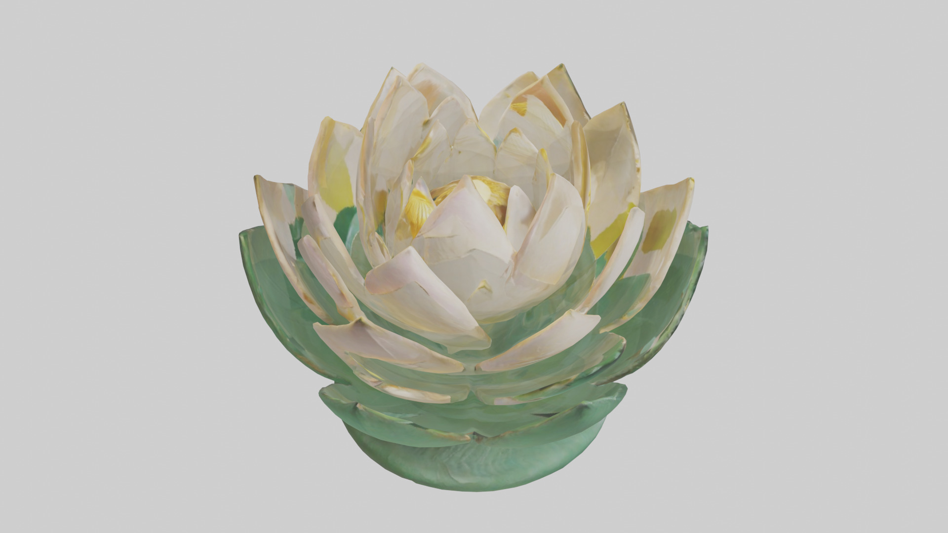 Lotus Blossom Sculpture model Low-poly 3D model_18
