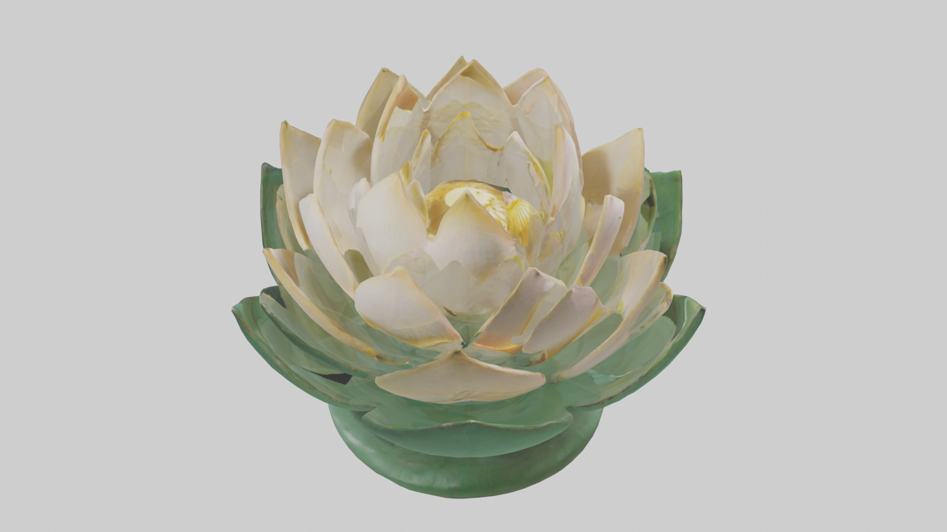 Lotus Blossom Sculpture model Low-poly 3D model_15