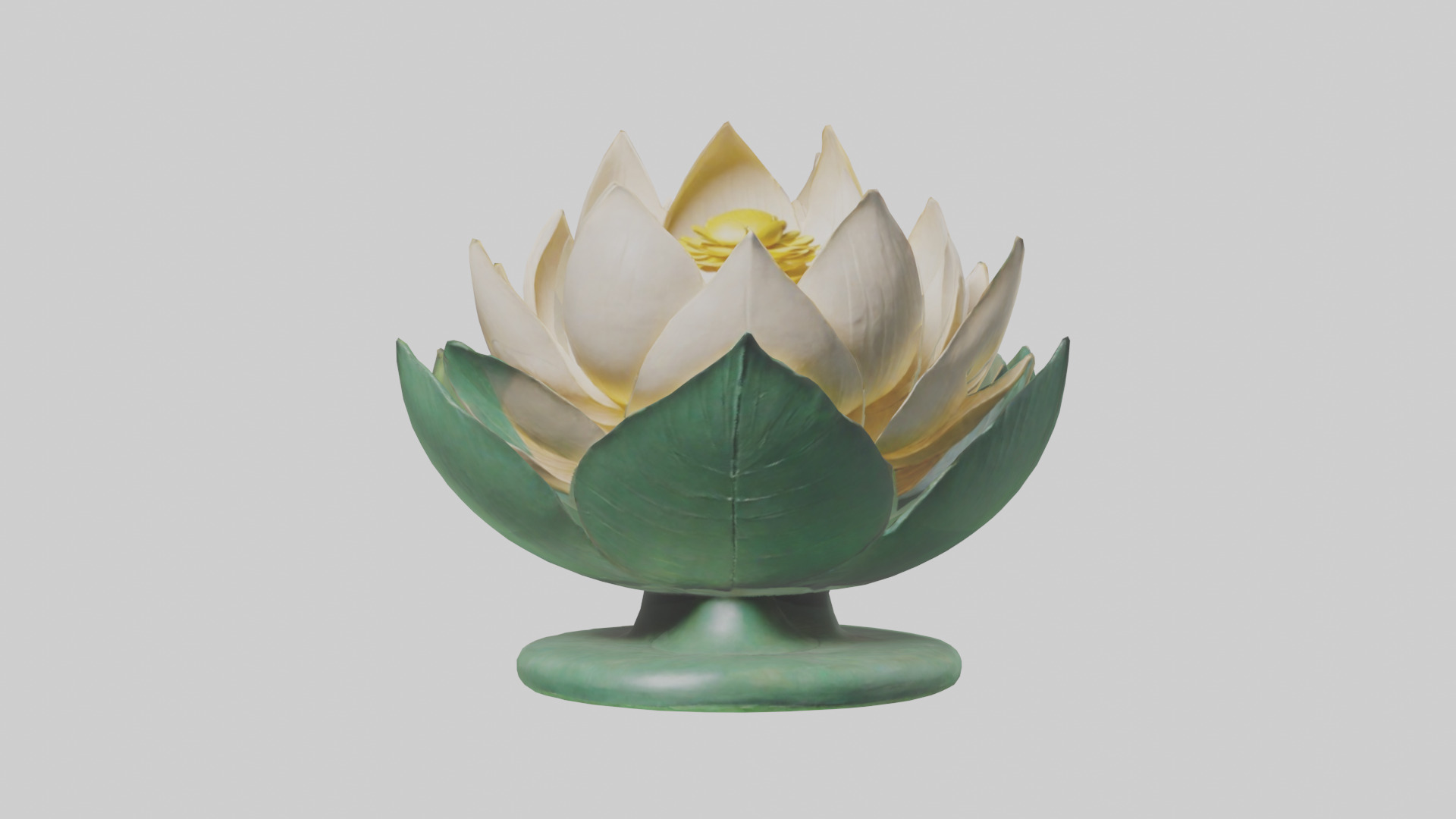 Lotus Blossom Sculpture model Low-poly 3D model_9