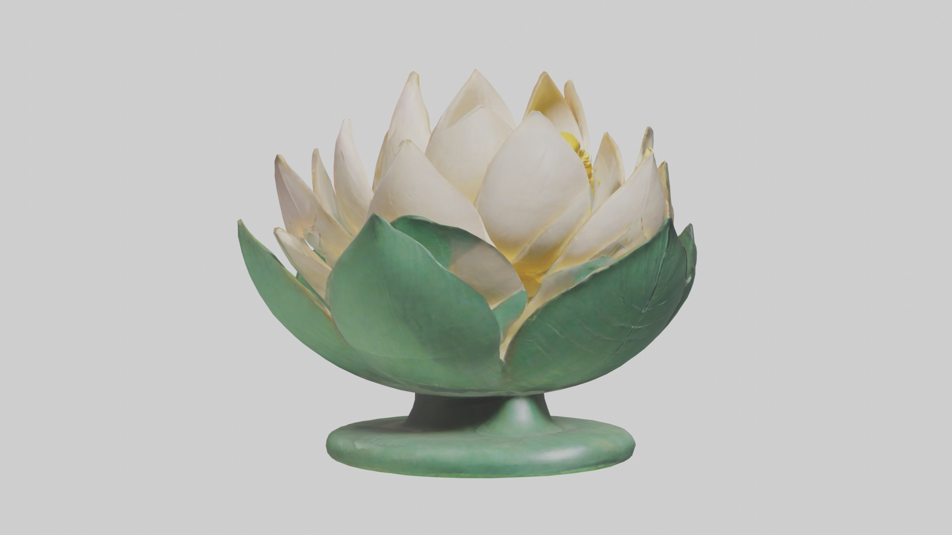Lotus Blossom Sculpture model Low-poly 3D model_7