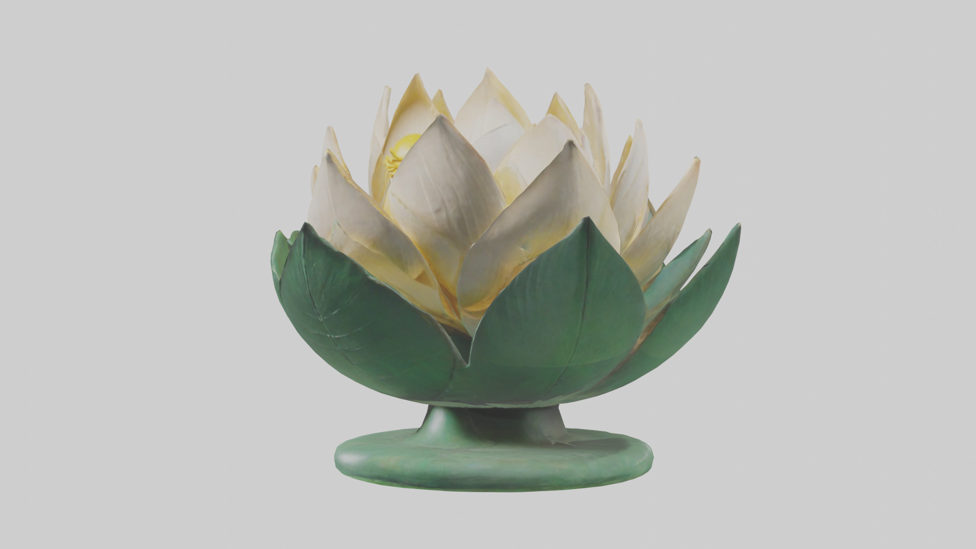 Lotus Blossom Sculpture model Low-poly 3D model_10