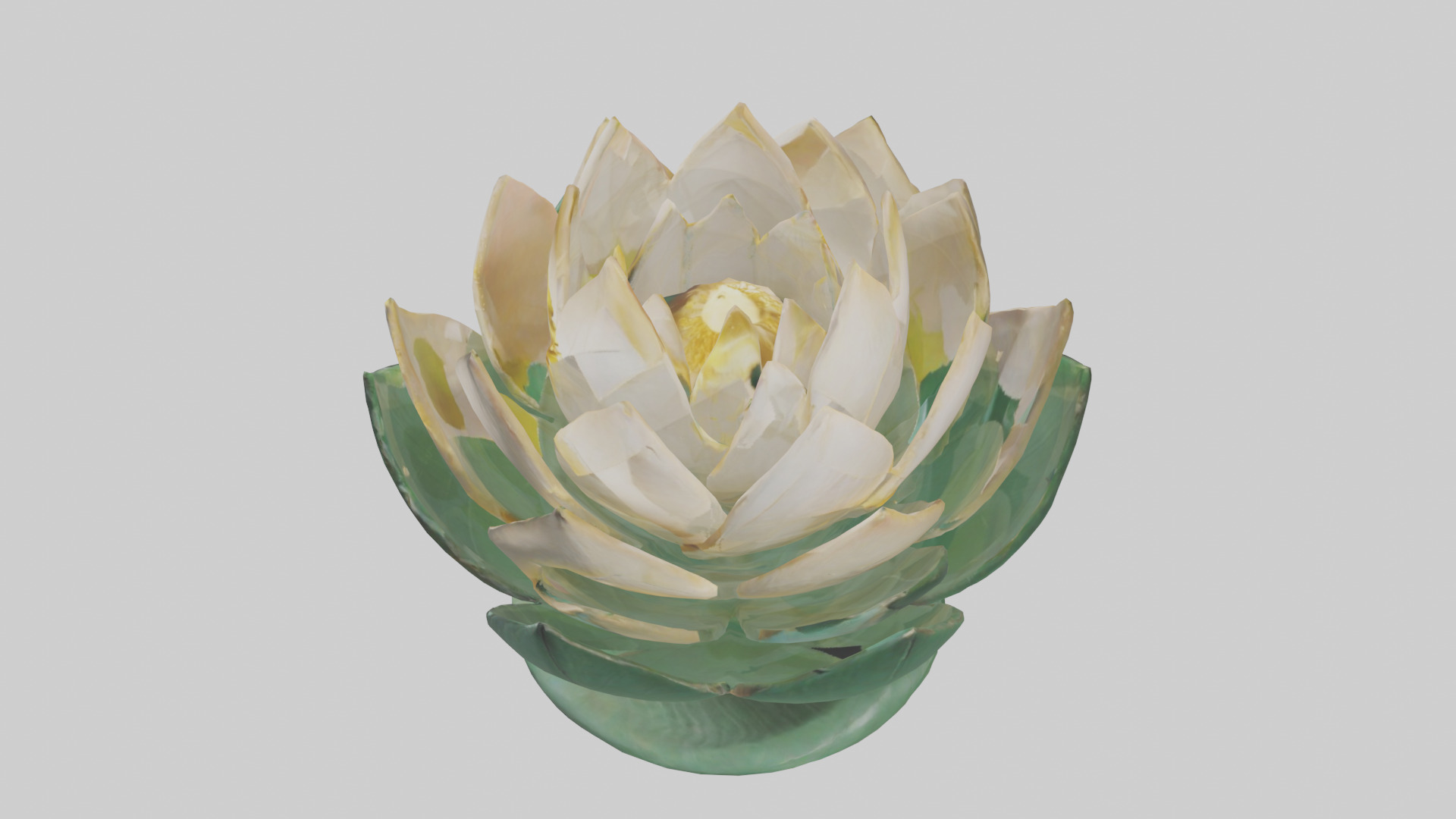 Lotus Blossom Sculpture model Low-poly 3D model_17