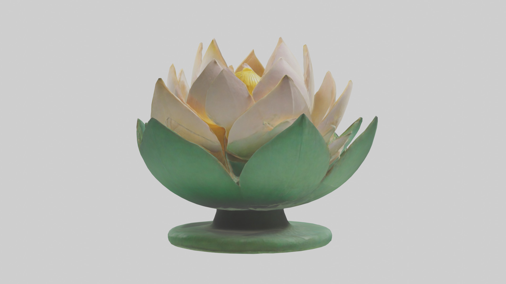 Lotus Blossom Sculpture model Low-poly 3D model_2