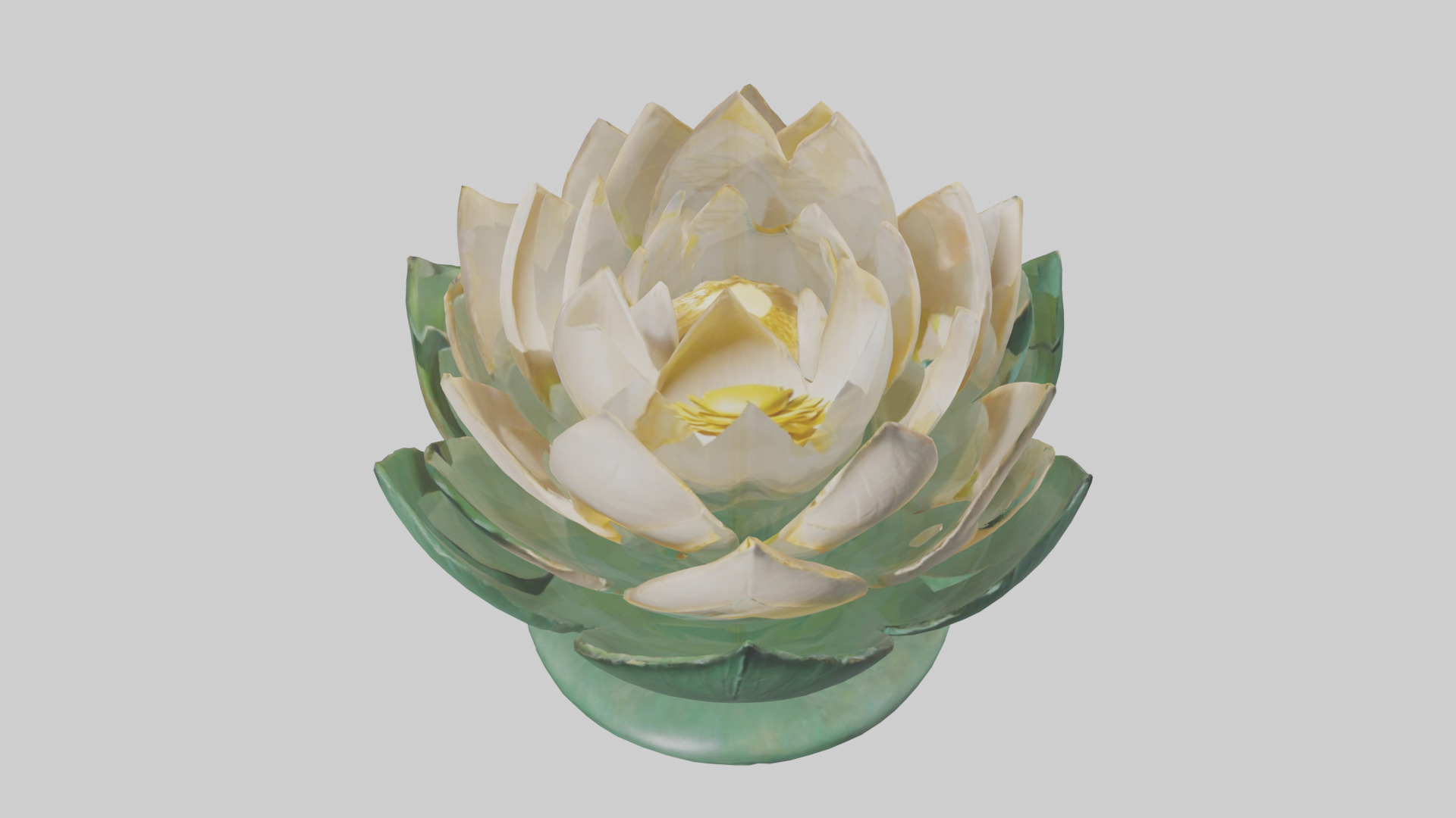 Lotus Blossom Sculpture model Low-poly 3D model_16