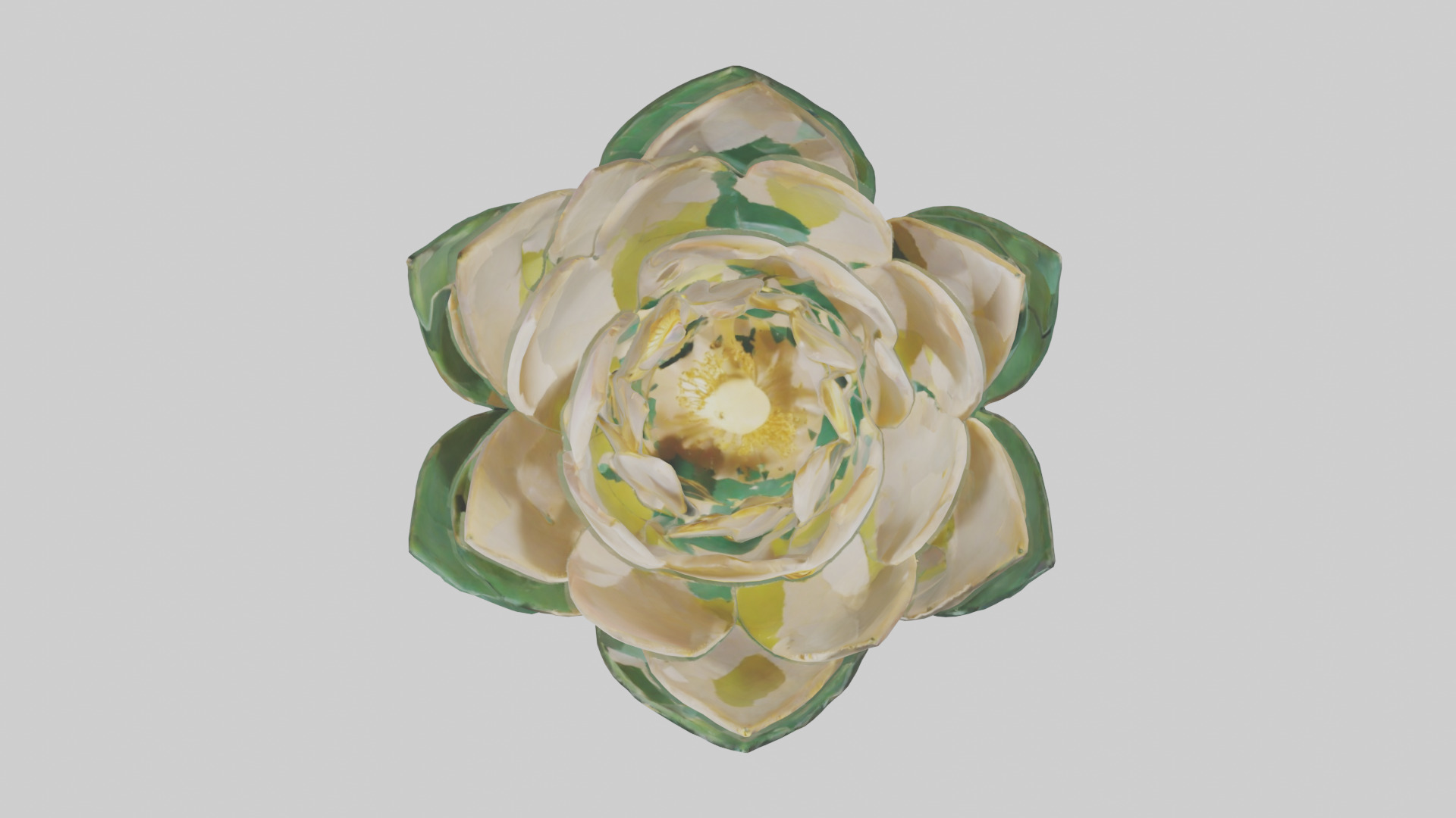 Lotus Blossom Sculpture model Low-poly 3D model_14