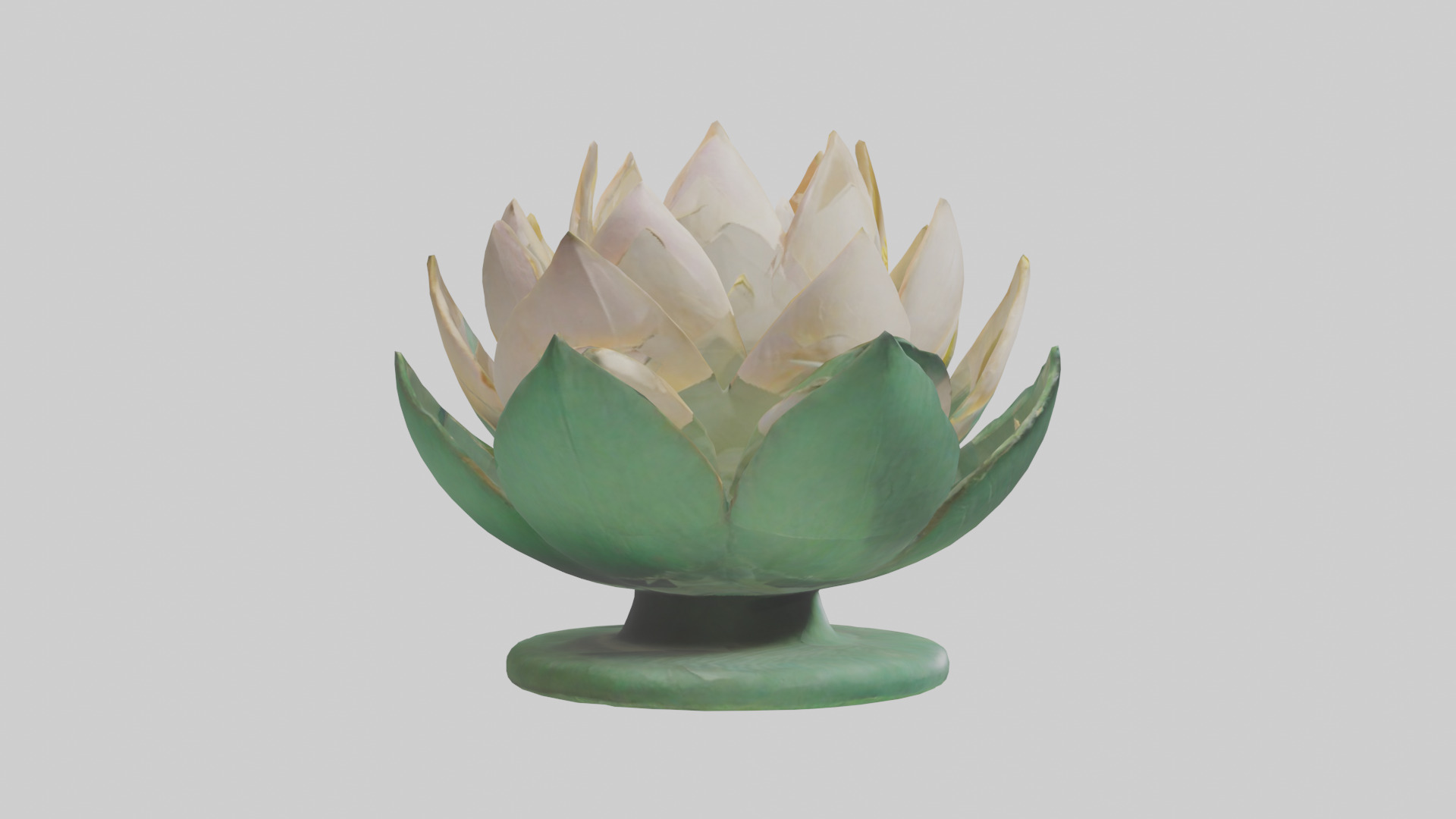 Lotus Blossom Sculpture model Low-poly 3D model_13