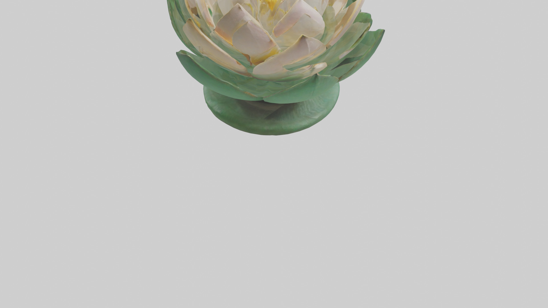 Lotus Blossom Sculpture model Low-poly 3D model_4