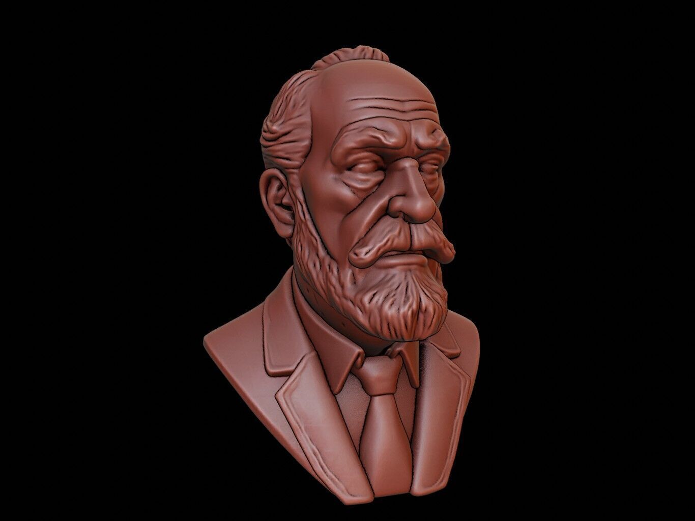 Sigmund Freud Bust 3D print model_2