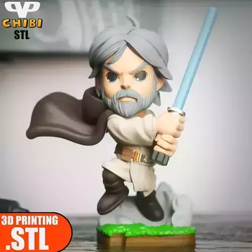 Old Luke Skywalker Chibi STL for 3D Printing ChibiSTL 3DXM