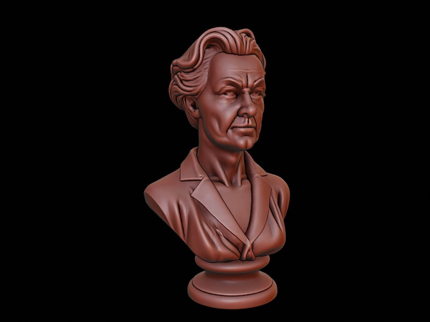 Simone de Beauvoir Bust 3D print model_2