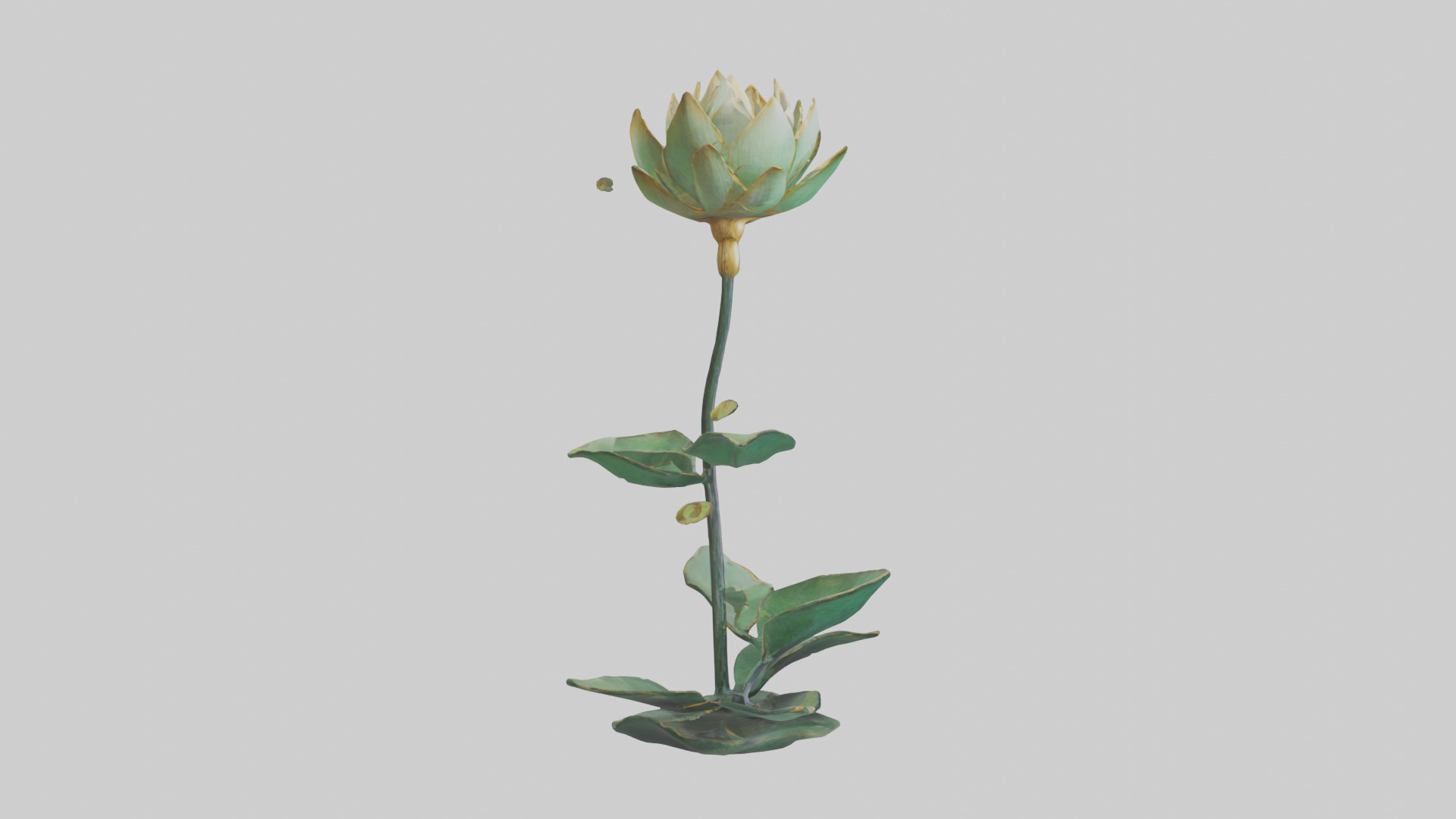 Lotus Stem Sculpture model Low-poly 3D model_13