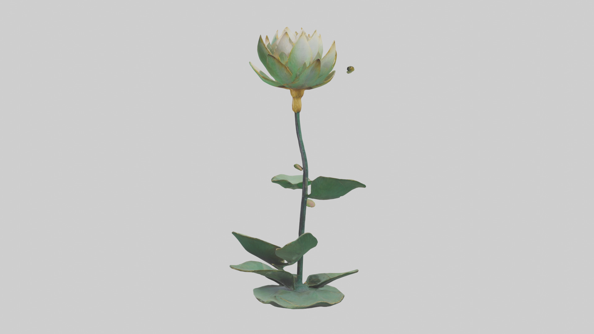 Lotus Stem Sculpture model Low-poly 3D model_12