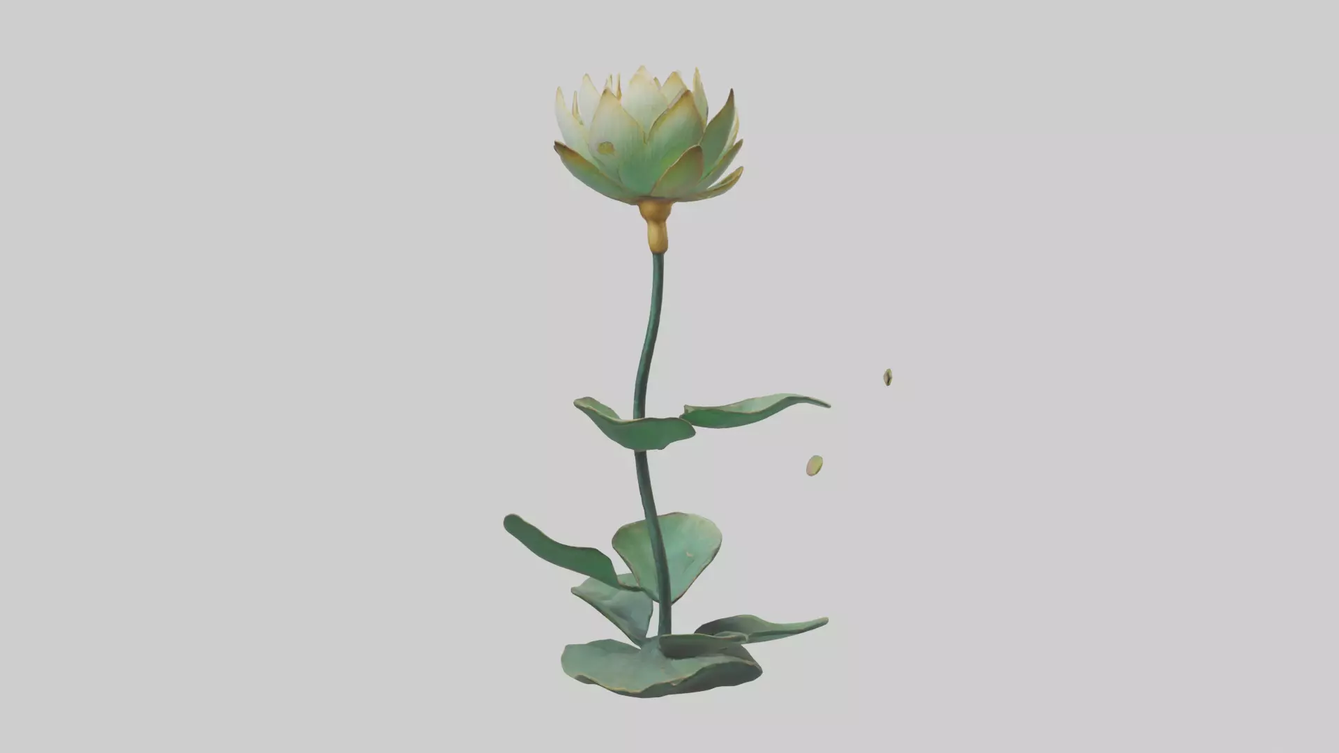Lotus Stem Sculpture model Low-poly 3D model_0