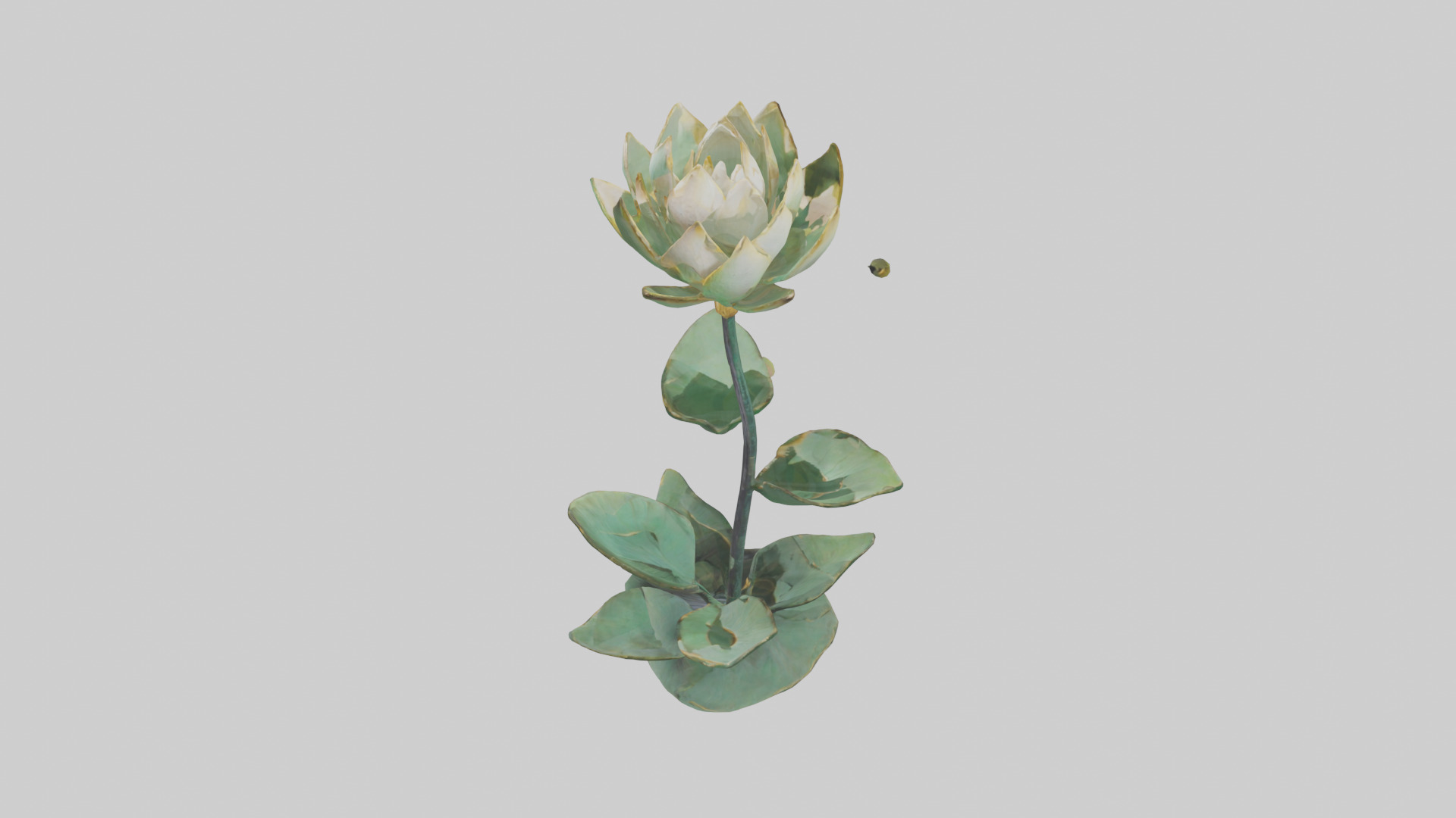 Lotus Stem Sculpture model Low-poly 3D model_17
