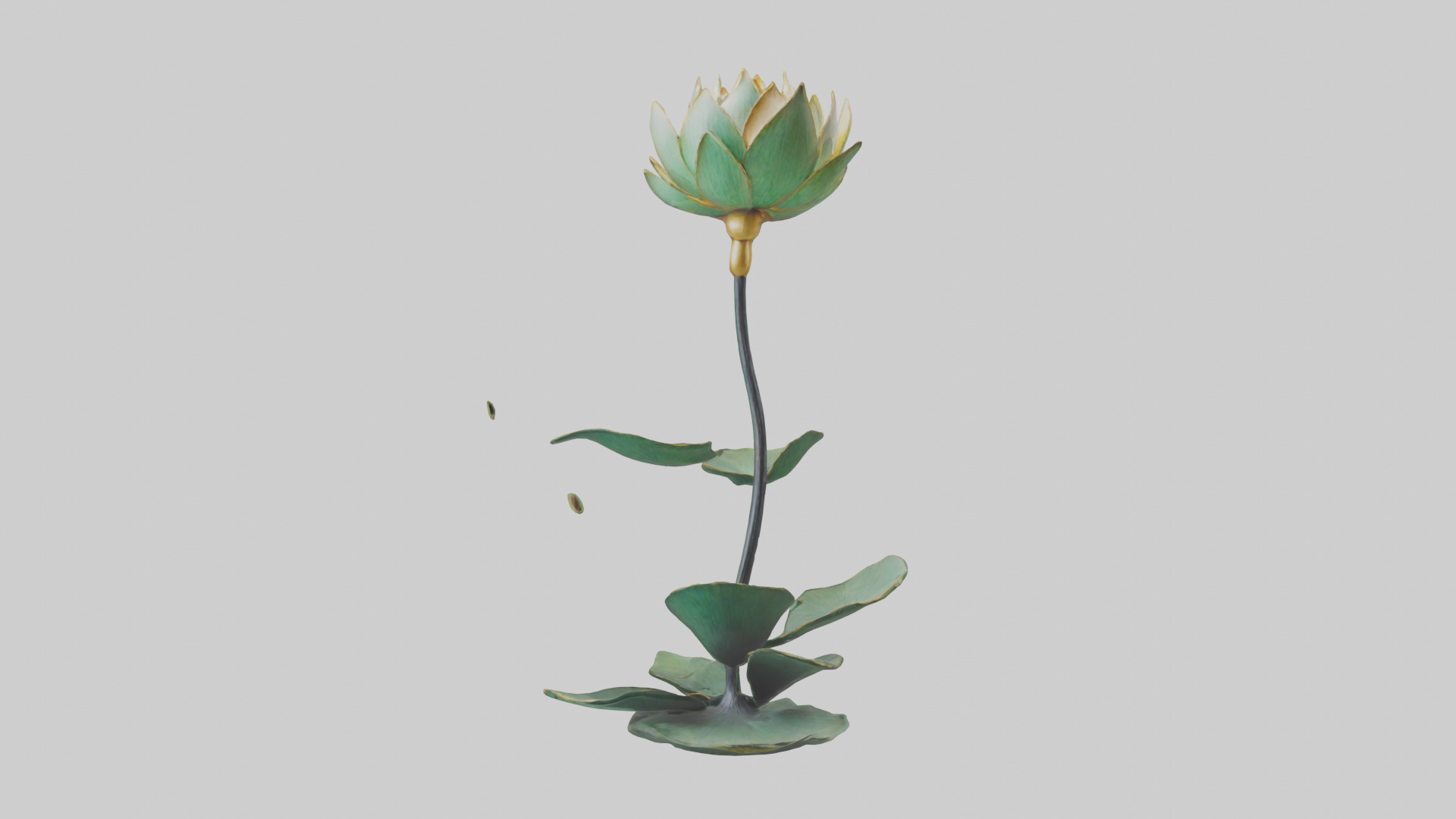 Lotus Stem Sculpture model Low-poly 3D model_9