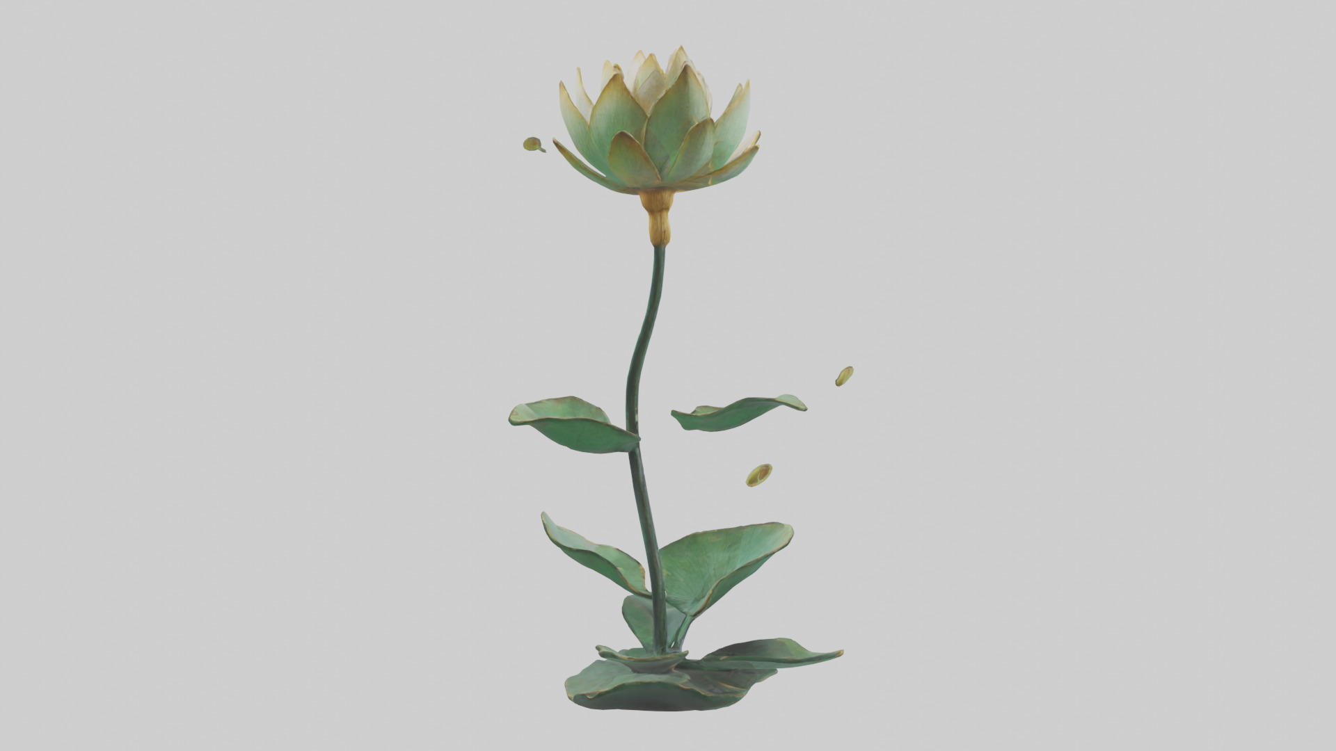 Lotus Stem Sculpture model Low-poly 3D model_2