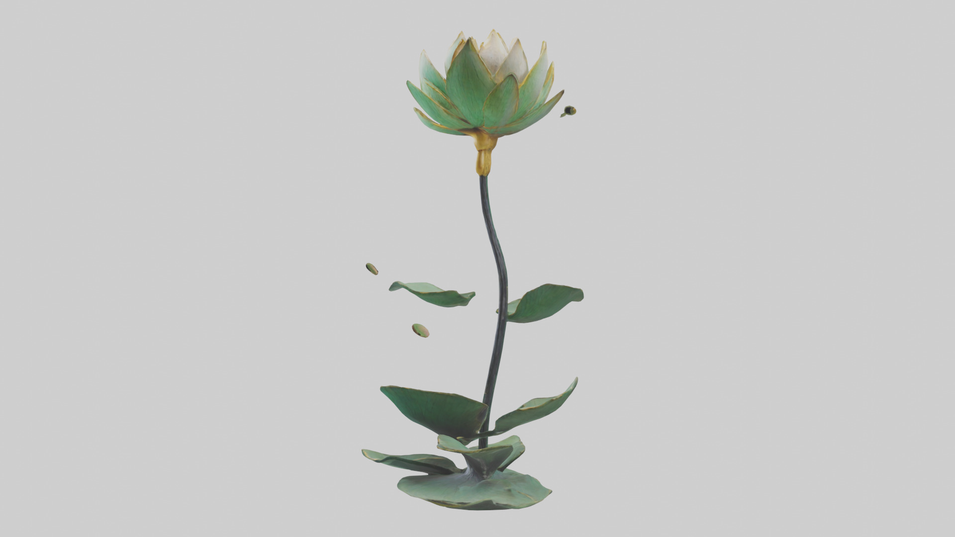 Lotus Stem Sculpture model Low-poly 3D model_10