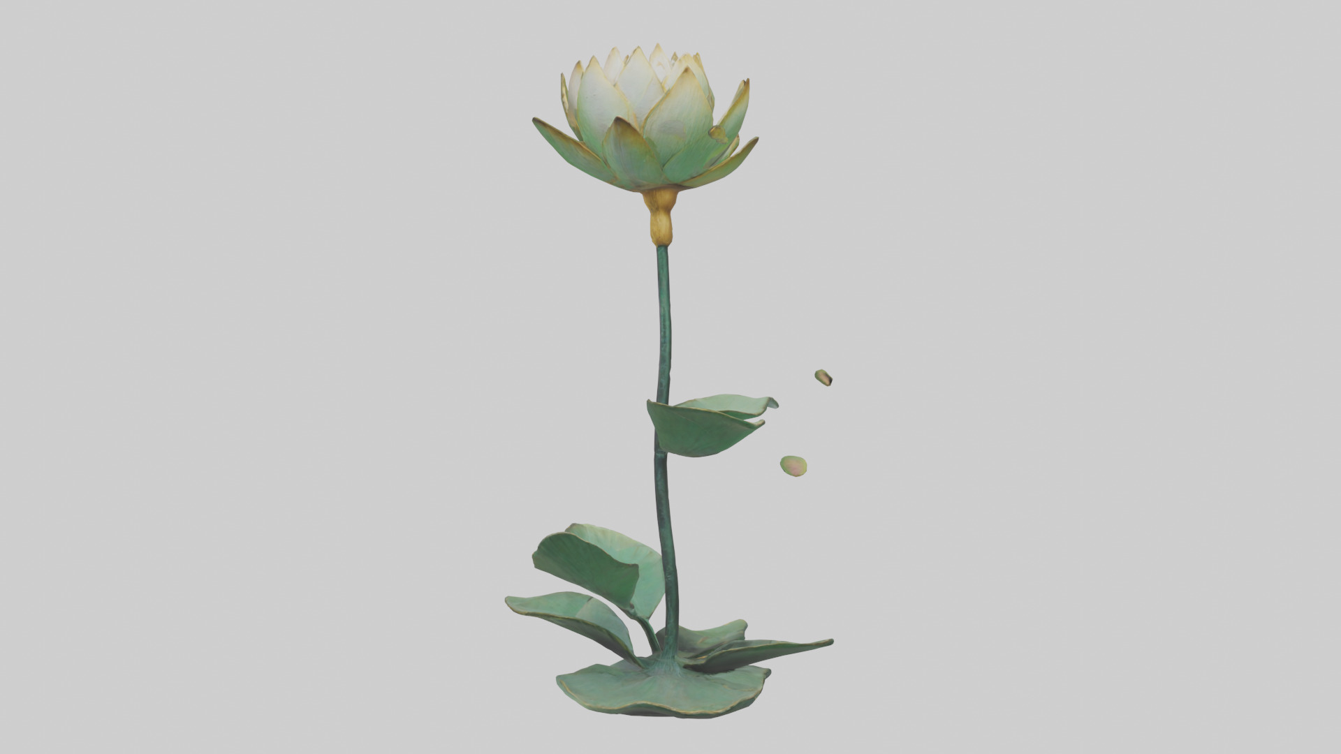 Lotus Stem Sculpture model Low-poly 3D model_1