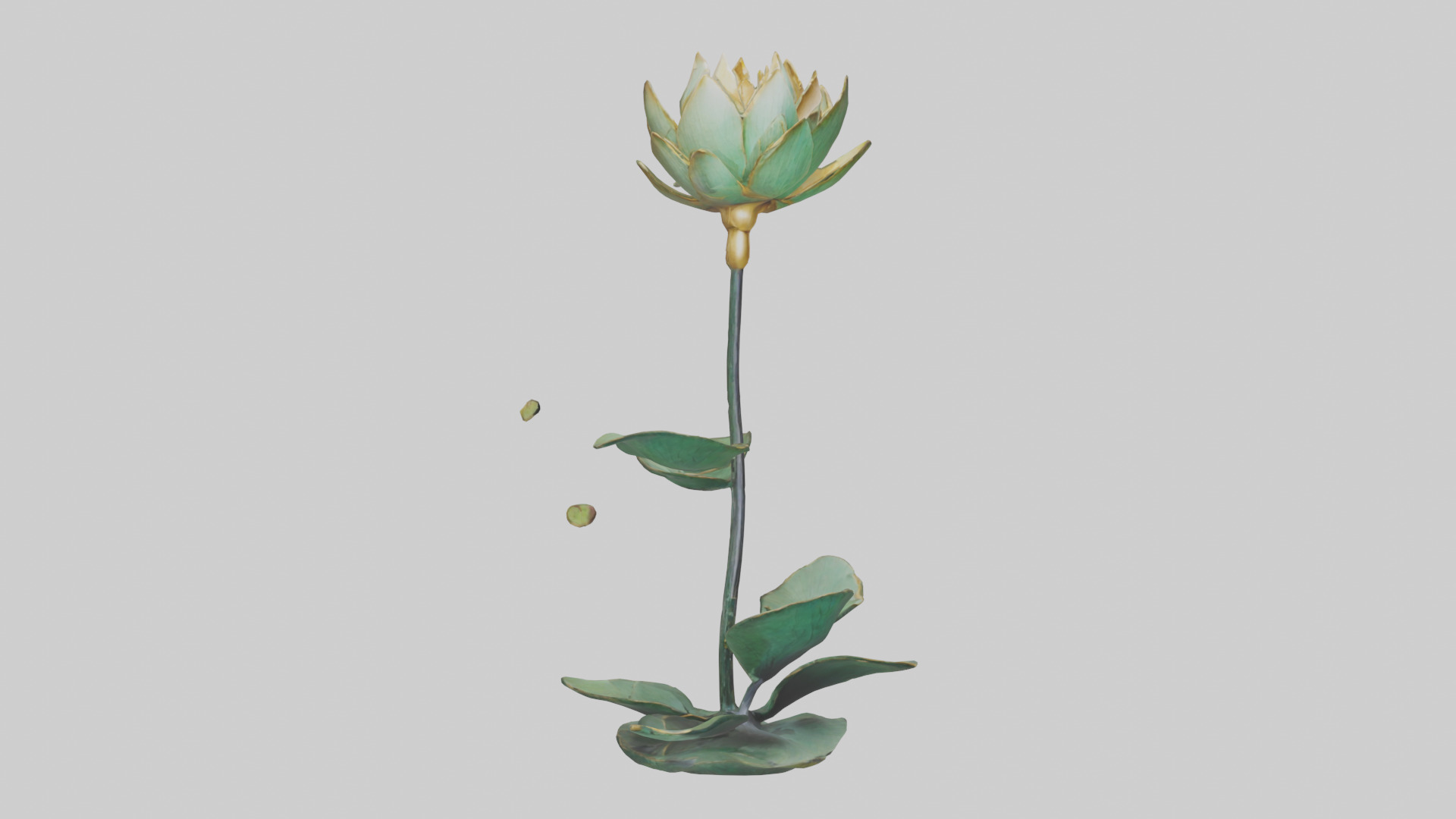 Lotus Stem Sculpture model Low-poly 3D model_7