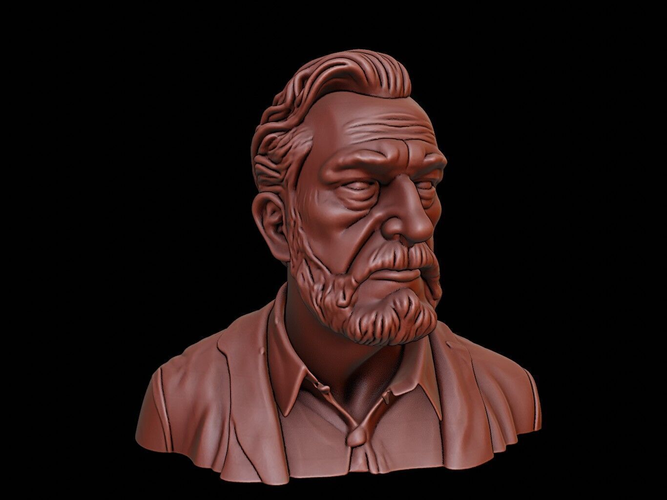 Slavoj Zizek Bust 3D print model_2