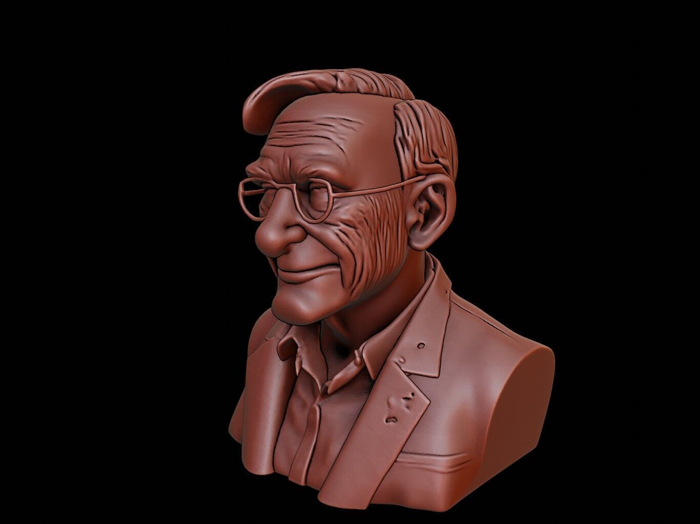 Stephen Hawking Bust 3D print model_1
