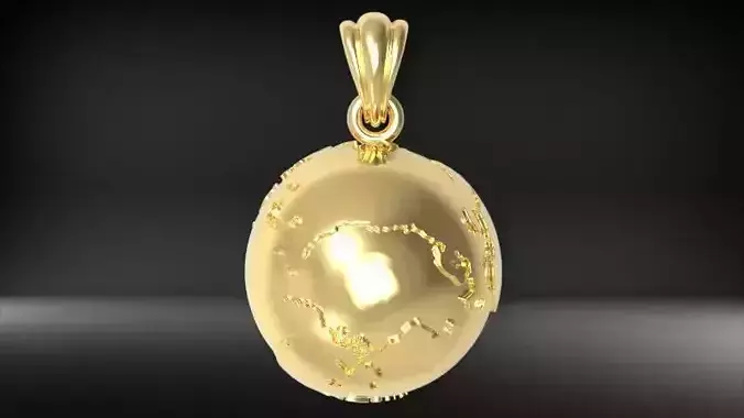 World Map Globe Planet Earth Pendant Jewelry 3D print model
