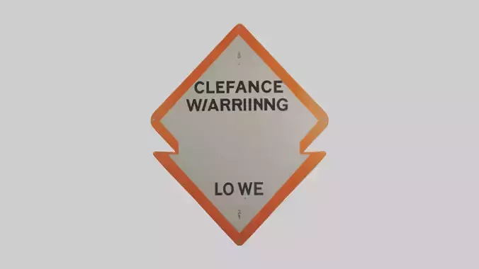 Low Clearance Warning Sign model Low-poly 3D model