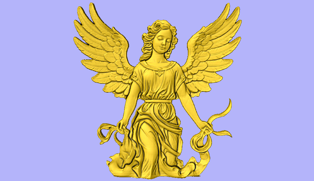 ANJO DE ASAS ABERTAS 3D model_1