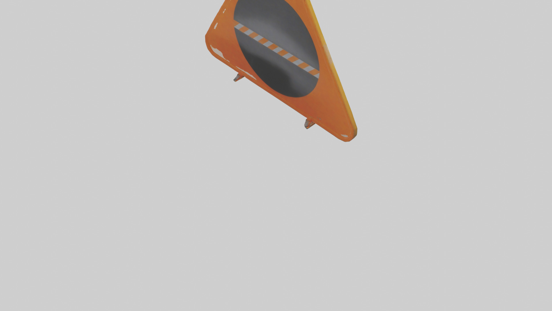 Low Visibility Ahead Warning Sign model Low-poly 3D model_4