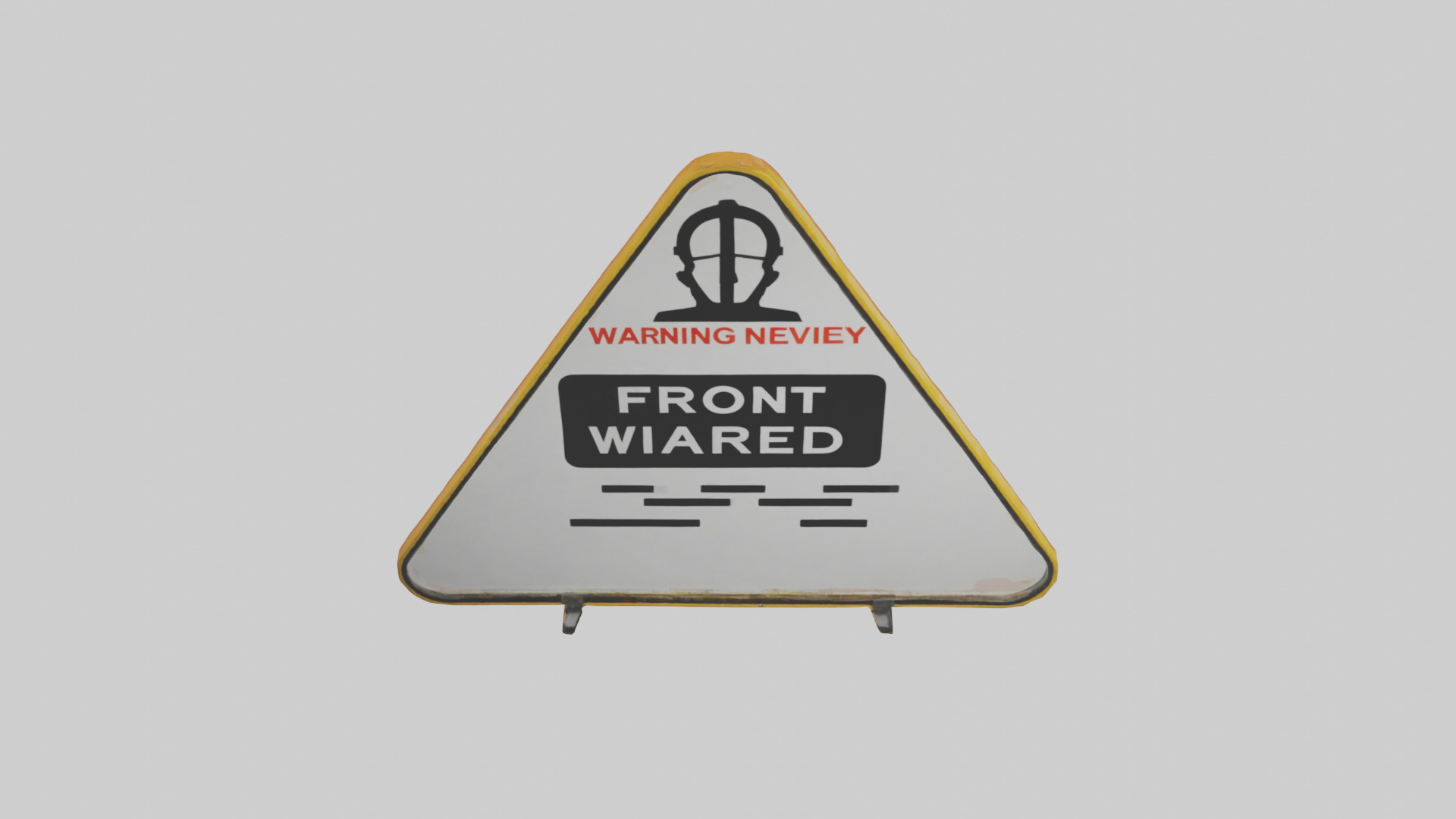 Low Visibility Ahead Warning Sign model Low-poly 3D model_16