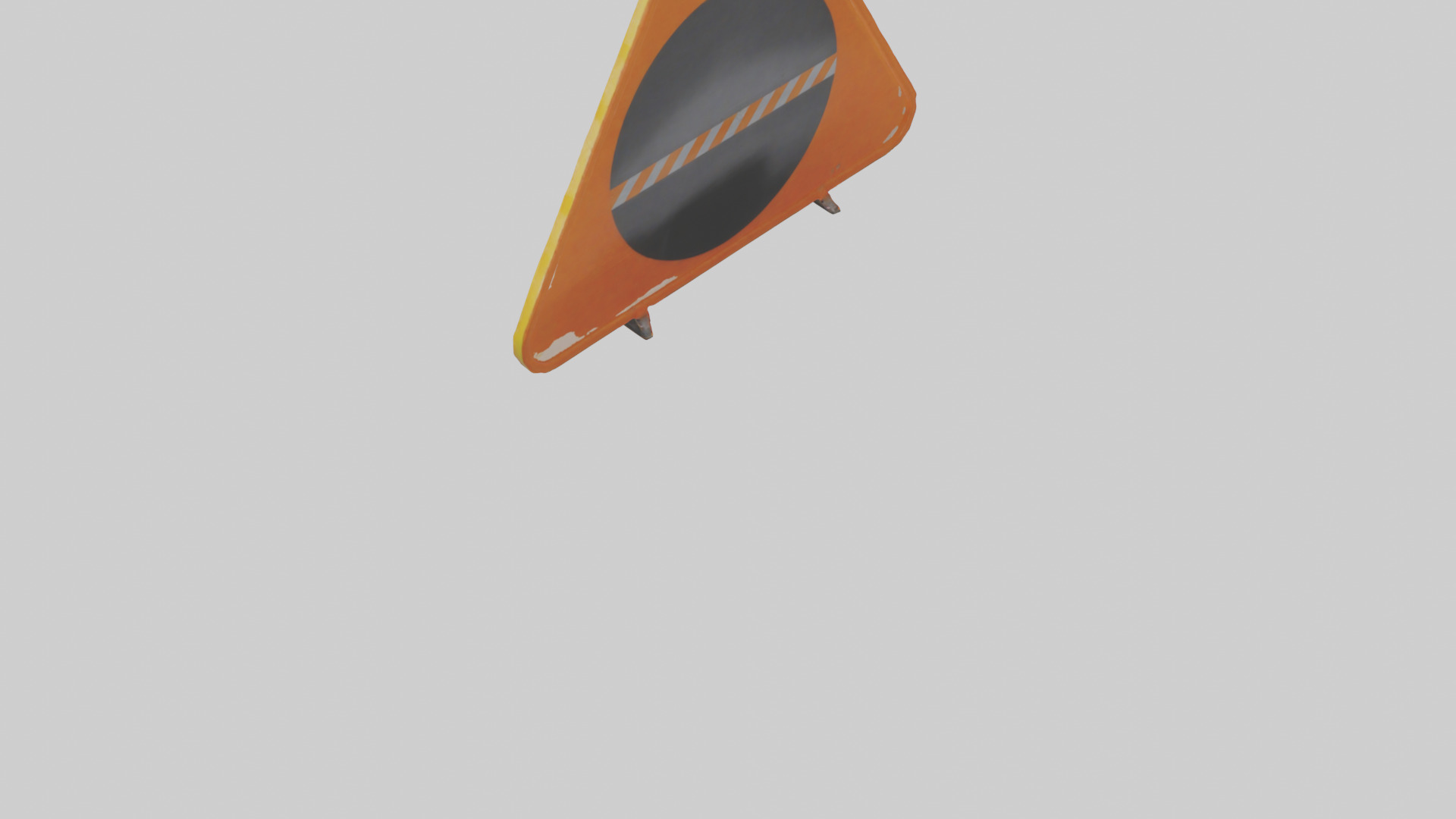 Low Visibility Ahead Warning Sign model Low-poly 3D model_3