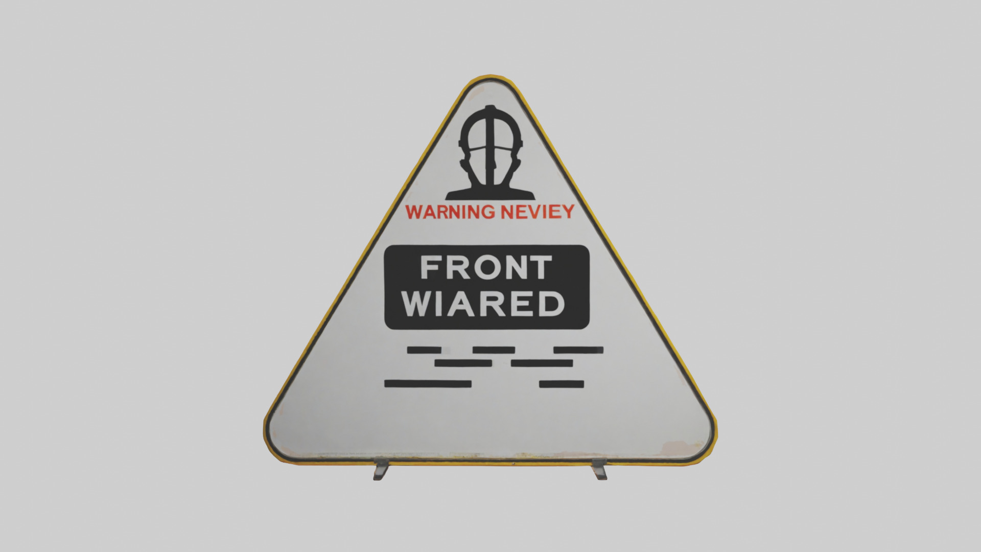 Low Visibility Ahead Warning Sign model Low-poly 3D model_9
