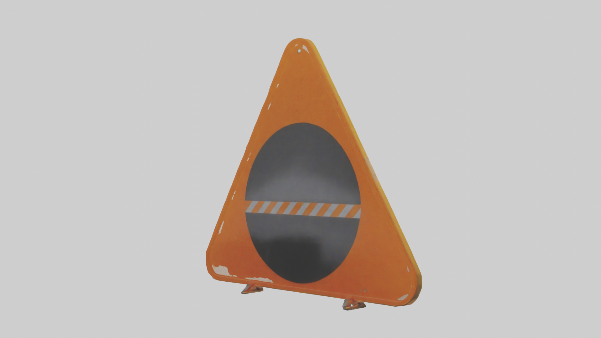 Low Visibility Ahead Warning Sign model Low-poly 3D model_2