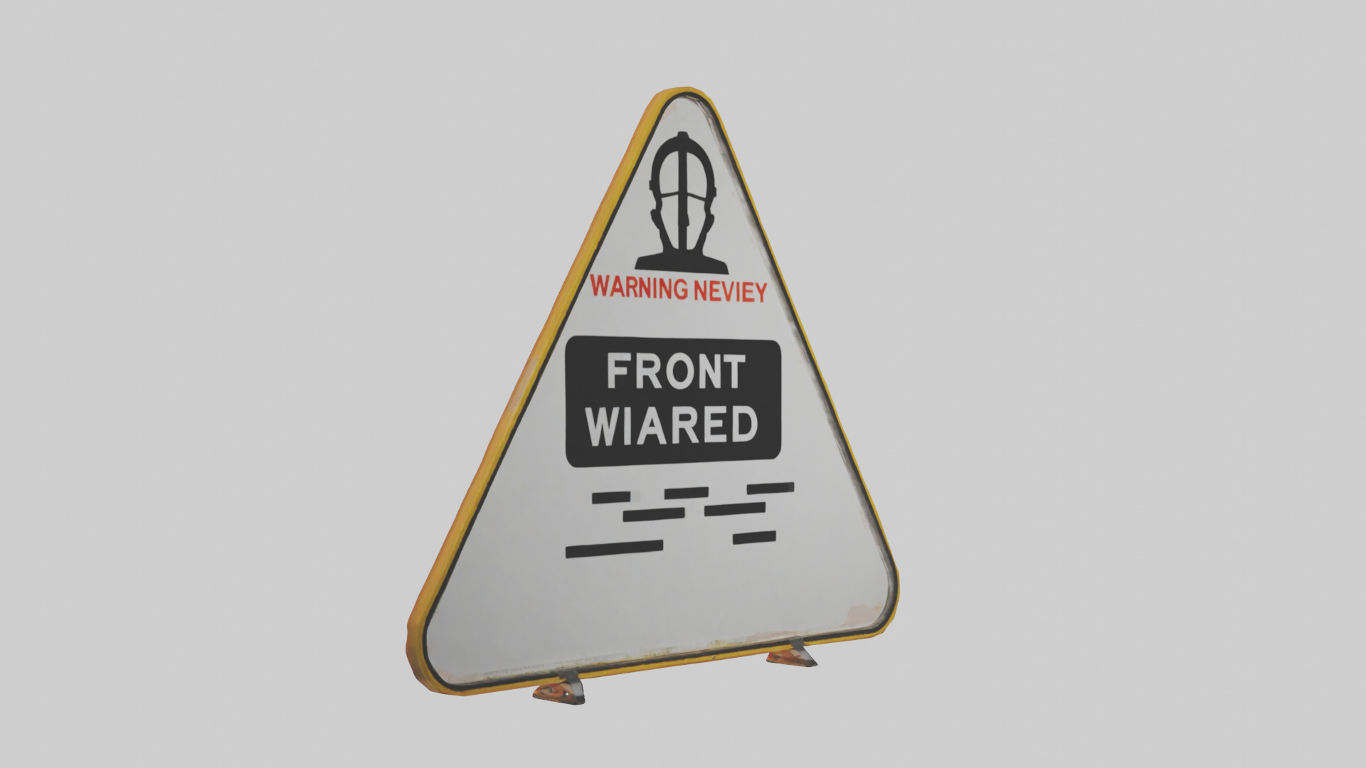 Low Visibility Ahead Warning Sign model Low-poly 3D model_11