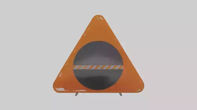 Low Visibility Ahead Warning Sign model