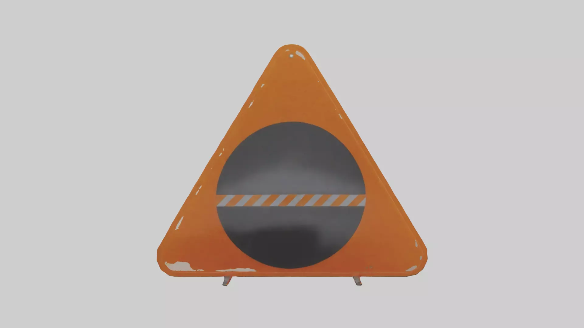 Low Visibility Ahead Warning Sign model Low-poly 3D model_0