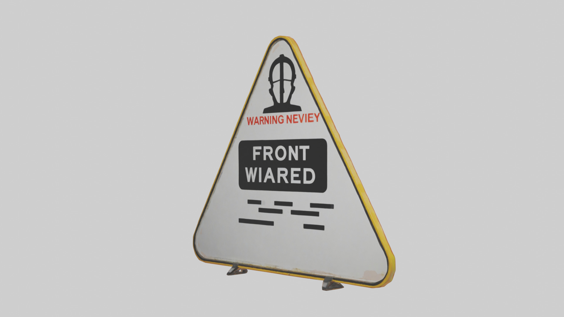 Low Visibility Ahead Warning Sign model Low-poly 3D model_8