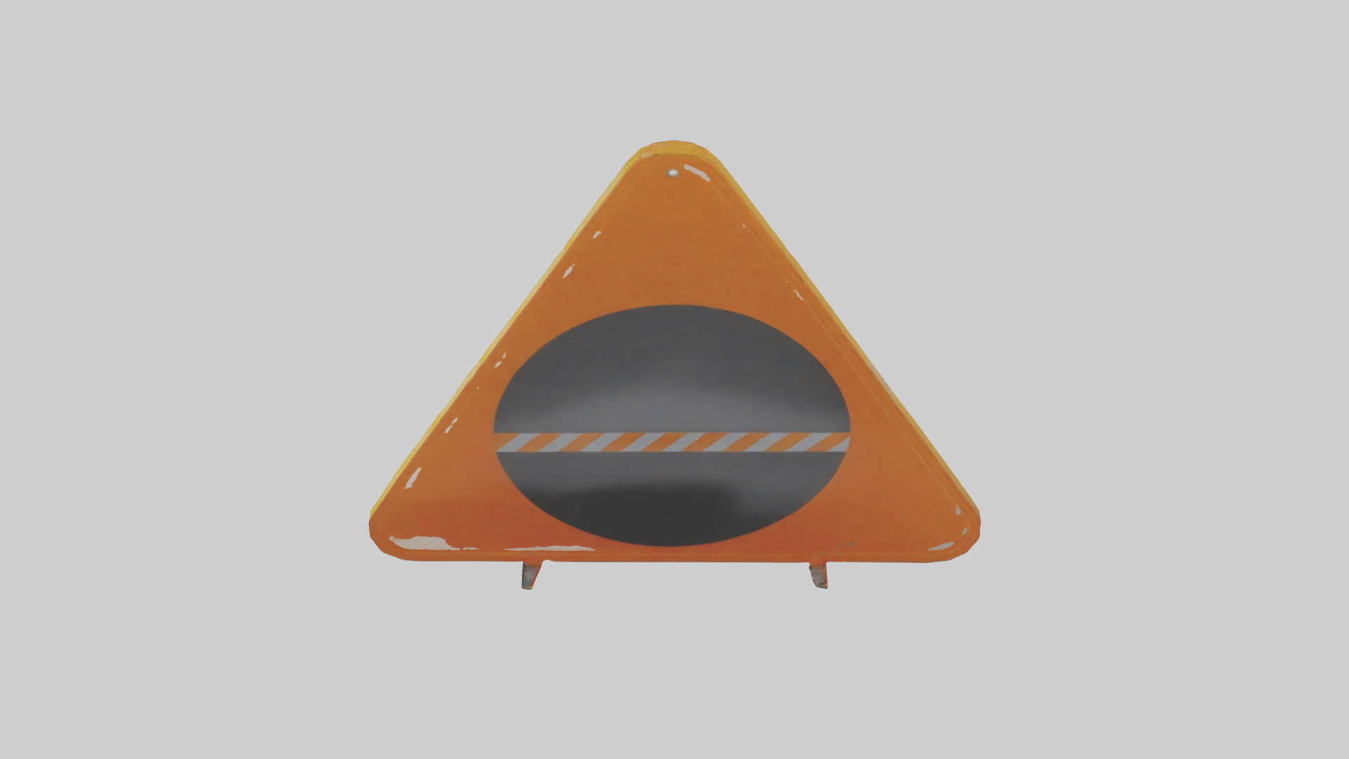 Low Visibility Ahead Warning Sign model Low-poly 3D model_15