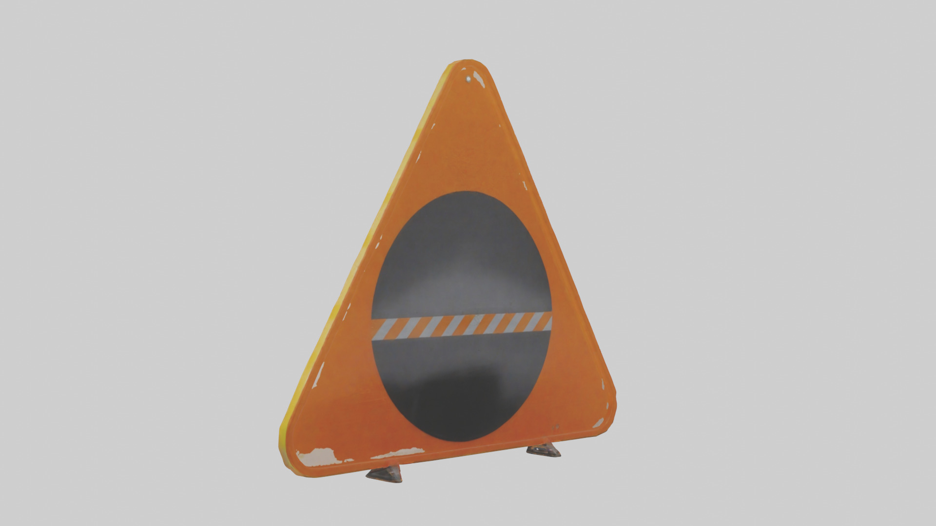 Low Visibility Ahead Warning Sign model Low-poly 3D model_1