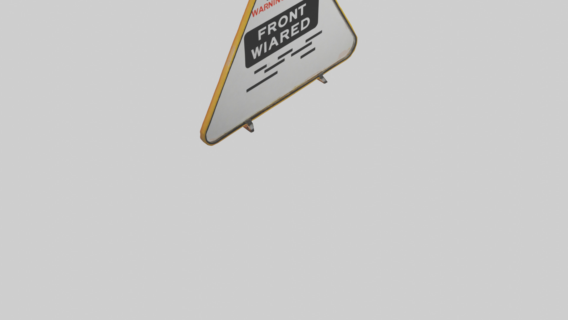 Low Visibility Ahead Warning Sign model Low-poly 3D model_6