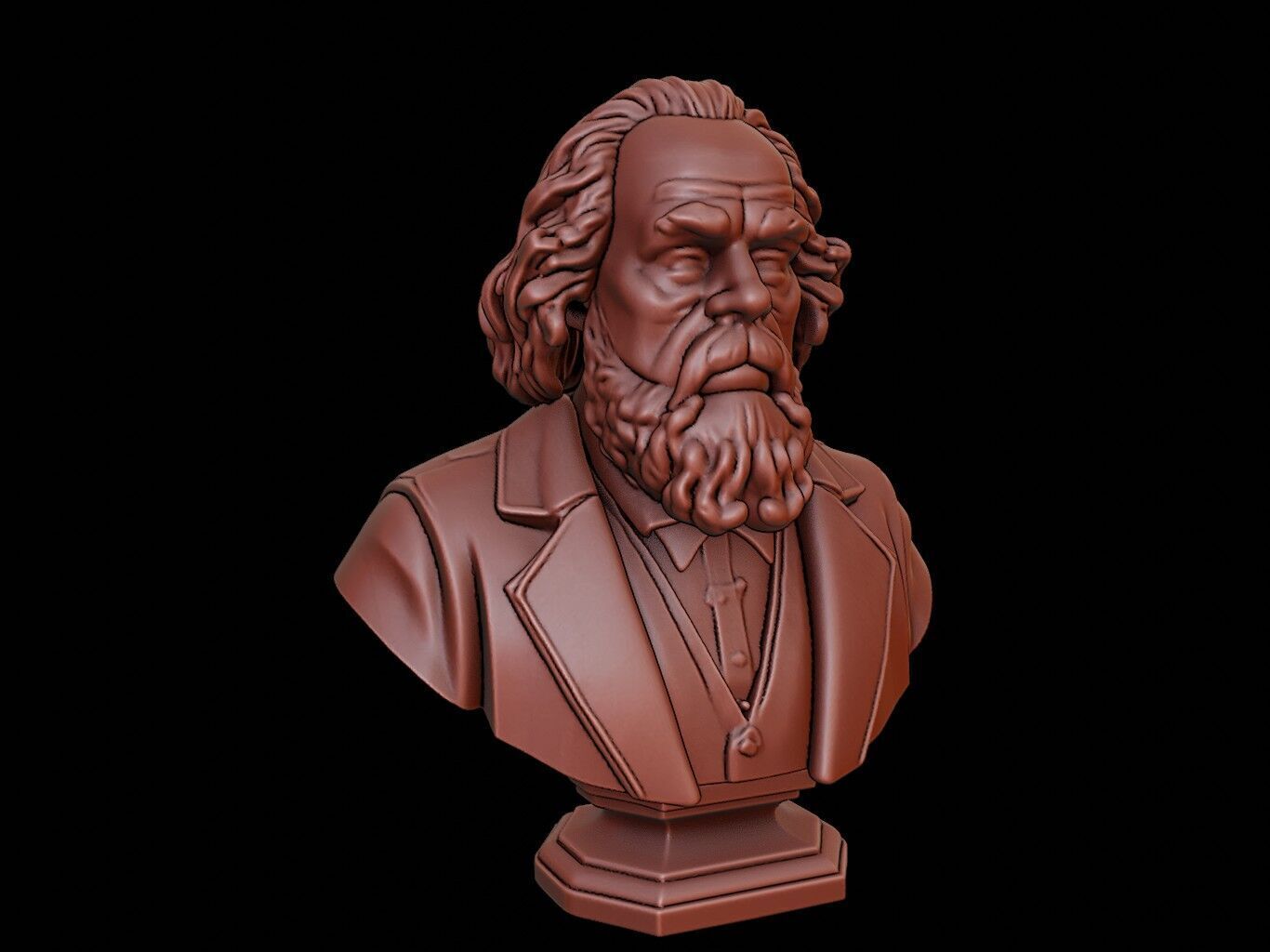 Thomas Hobbes Bust 3D print model_2
