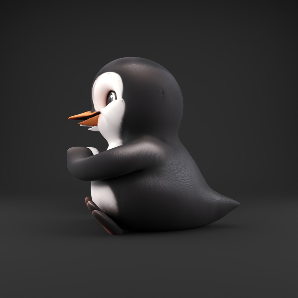 Cute Loved penguin 3D Model Heart Hands STL for Decoration 3D print model_2