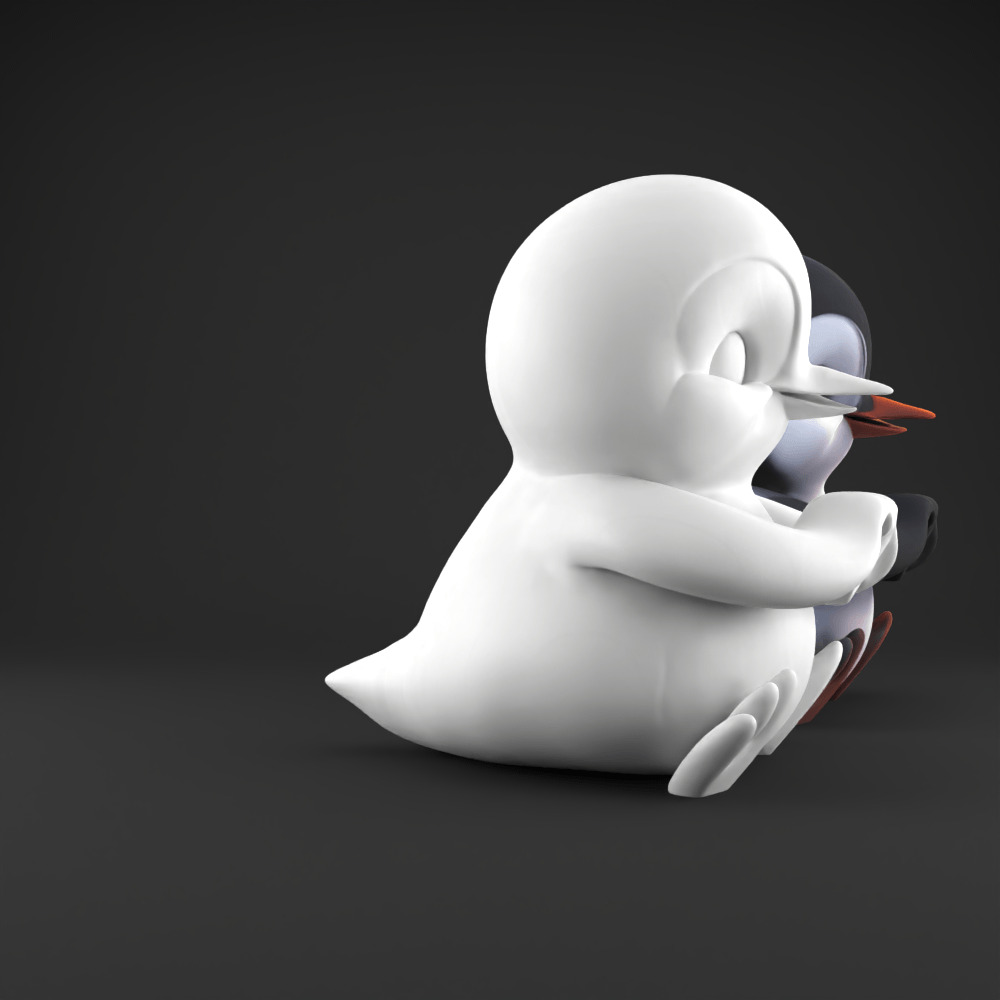 Cute Loved penguin 3D Model Heart Hands STL for Decoration 3D print model_4