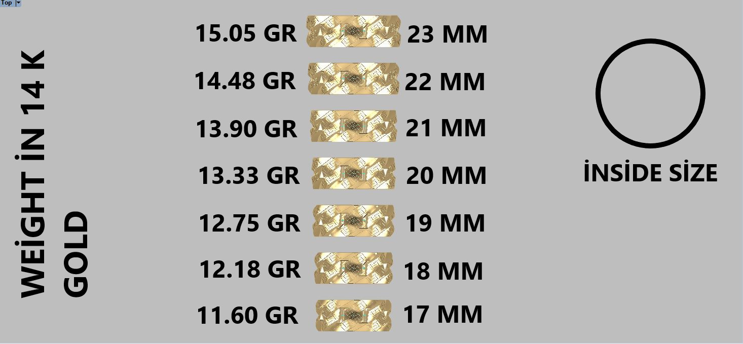 Greek Key Pattern Cuban Link Chain Ring 10mm wide 3D print model_10