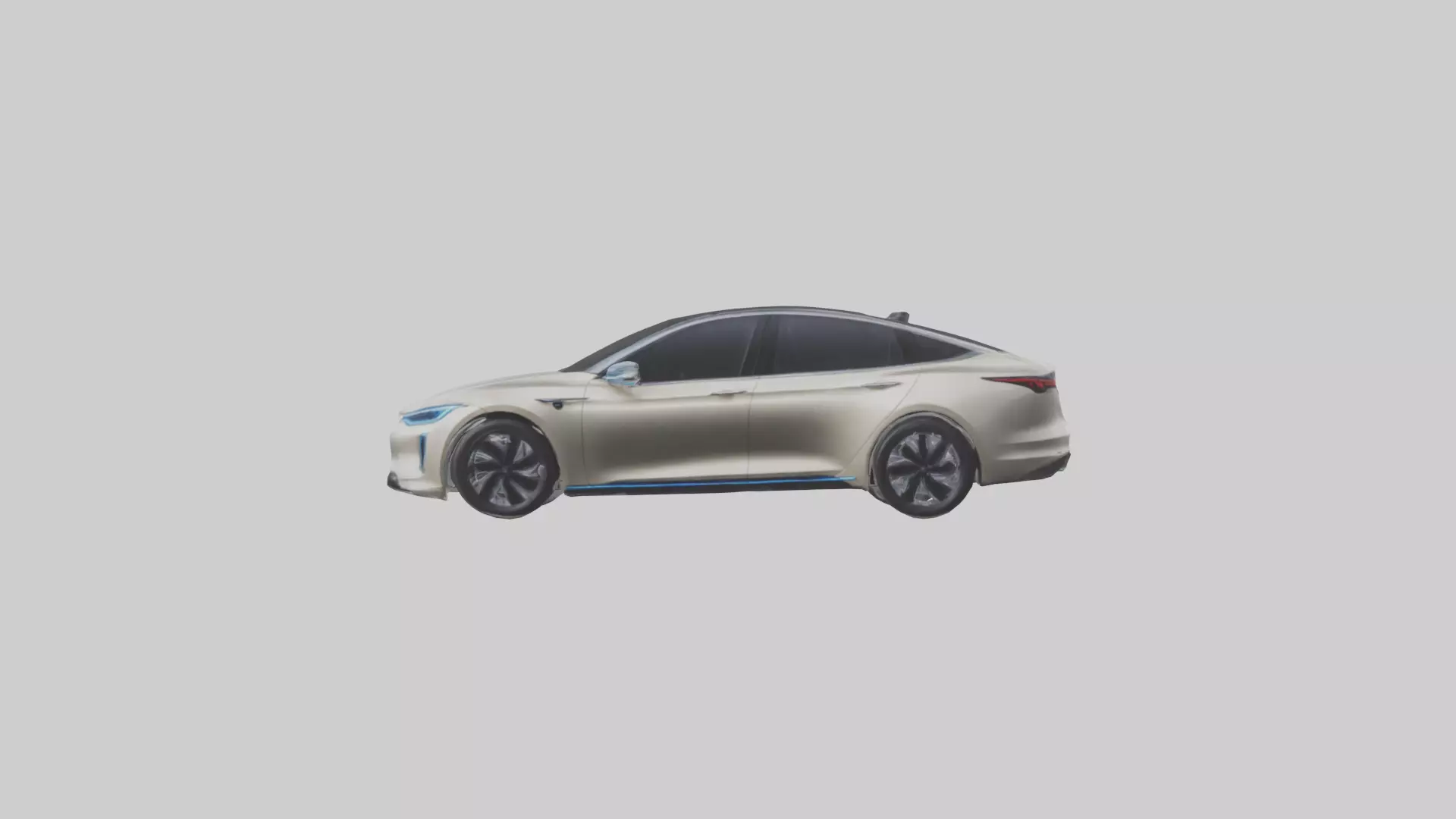 Luxury Electric Sedan model Low-poly 3D model_0