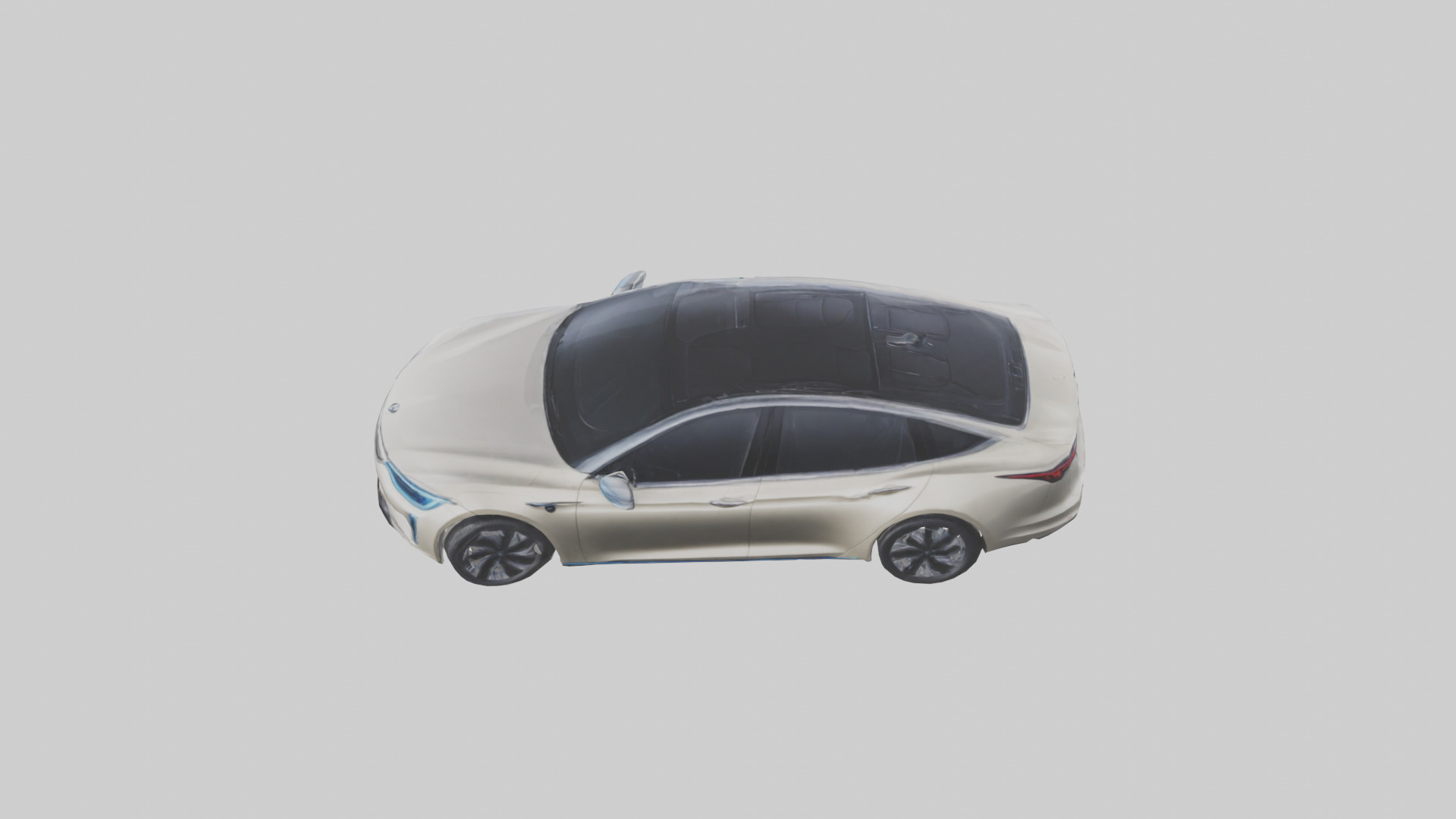 Luxury Electric Sedan model Low-poly 3D model_15