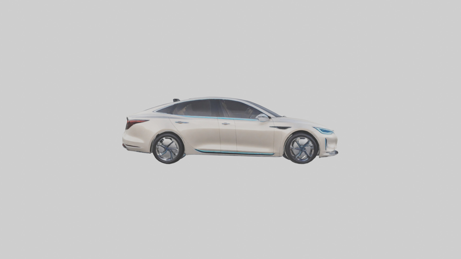 Luxury Electric Sedan model Low-poly 3D model_9
