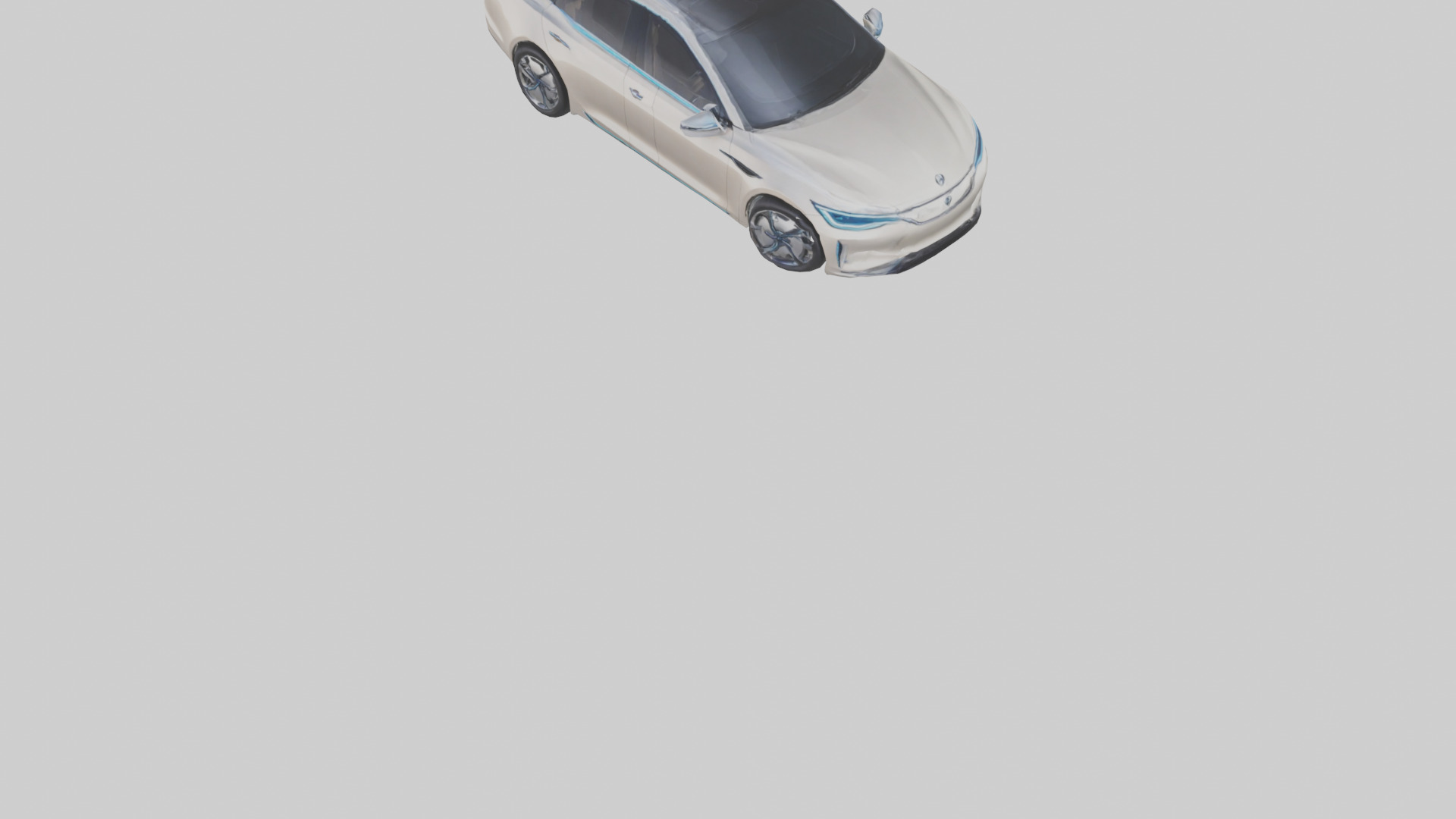 Luxury Electric Sedan model Low-poly 3D model_5