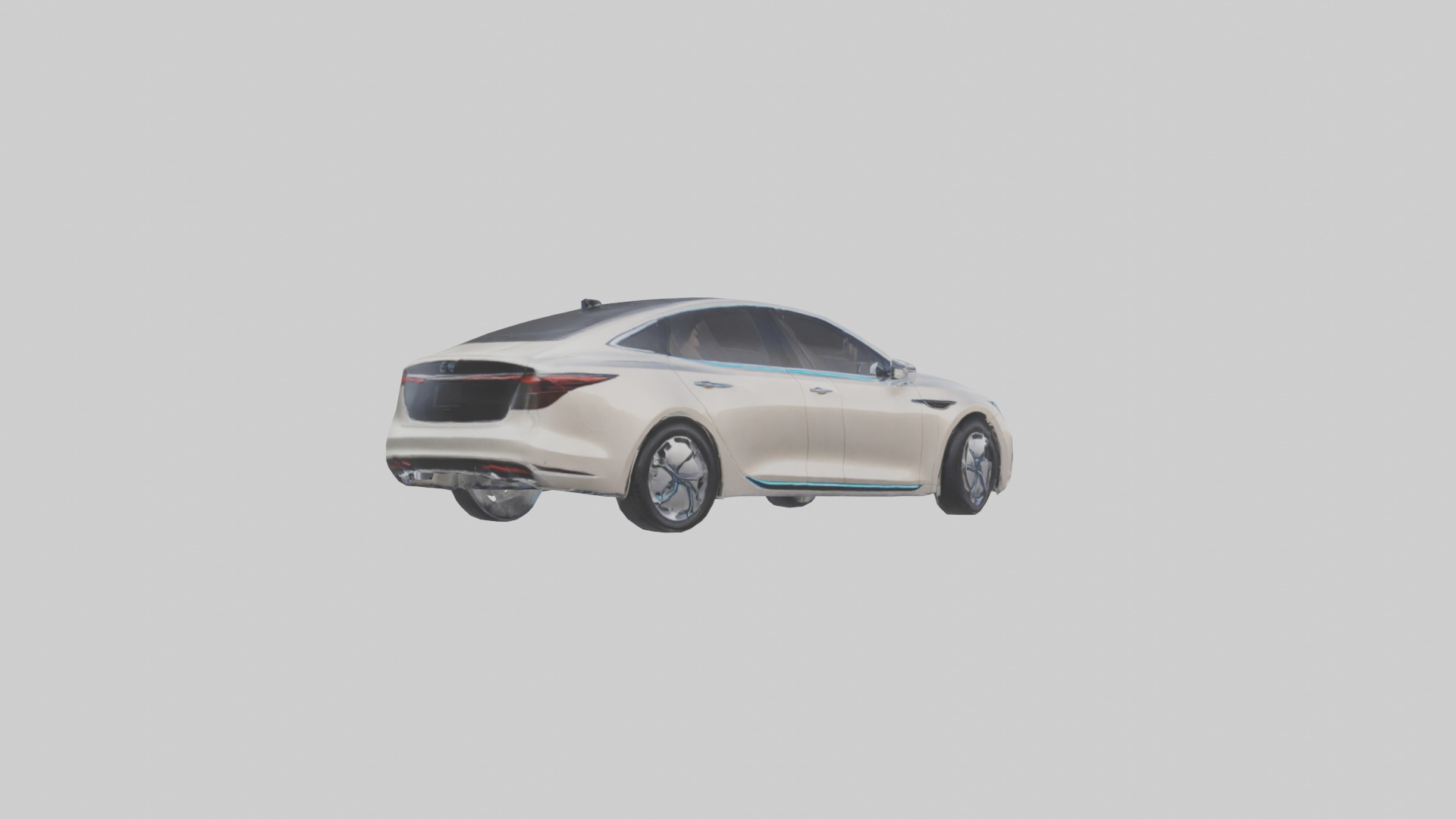Luxury Electric Sedan model Low-poly 3D model_7